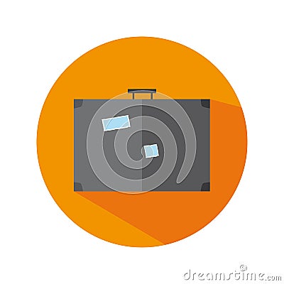 Flat Icon With Suitcase Long Shadow Stock Photo