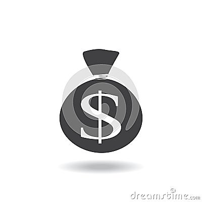 Money saving and money bag concept. Money making. Bank deposit. Vector Illustration
