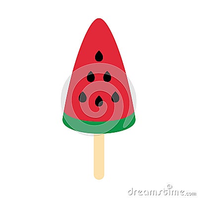 Flat icon watermelon popsicle Vector Illustration