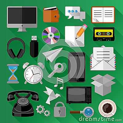 Flat icons bundle. Business concept Vector Illustration