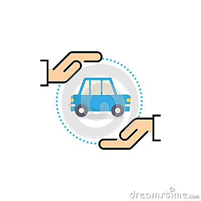 Flat icons for Car Insurance,Car service,vector illustrations Vector Illustration