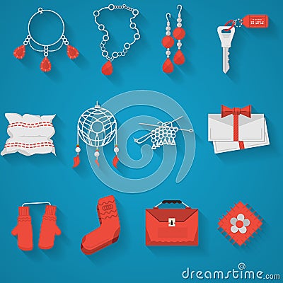 Flat icons collection for handmade items Stock Photo