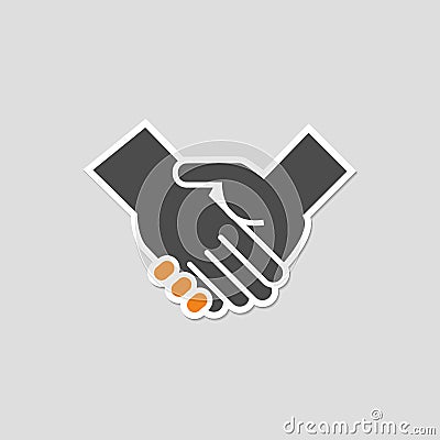 Flat icons for Handshake,Sticker,vector illustrations Vector Illustration