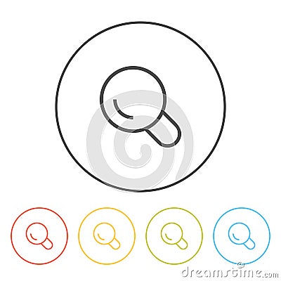 Flat icons (magnifying glass, search), Cartoon Illustration