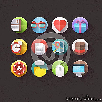 Flat Icons for mobile and web applications Set 1 Vector Illustration