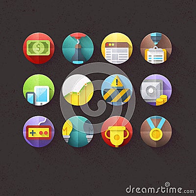 Flat Icons for mobile and web applications Set 2 Vector Illustration