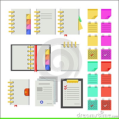 Flat icons for notebooks Vector Illustration