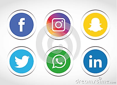 Flat icons technology, social media, network, computer concept. Abstract background with objects group of elements. star smiley f Vector Illustration