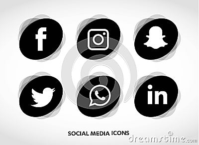 Flat icons technology, social media, network, computer concept. Abstract background with objects group of elements. star smiley f Vector Illustration