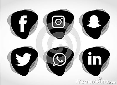 Flat icons technology, social media, network, computer concept. Abstract background with objects group of elements. star smiley f Vector Illustration