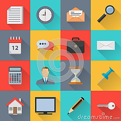 Flat icons Vector Illustration