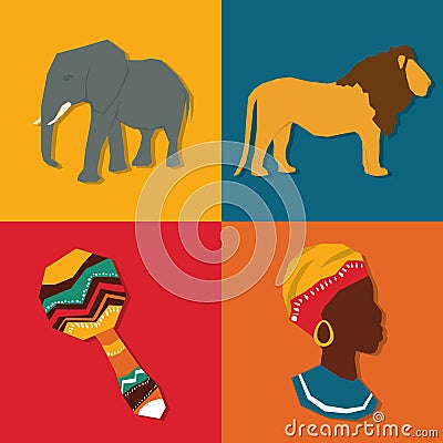 Flat illustration about africa design Vector Illustration