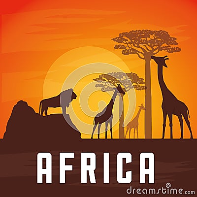 Flat illustration about africa design Vector Illustration