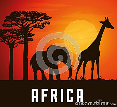Flat illustration about africa design Vector Illustration