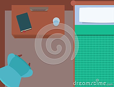 Flat illustration bedrooms Vector Illustration