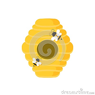 Flat illustration of beehive vector Vector Illustration