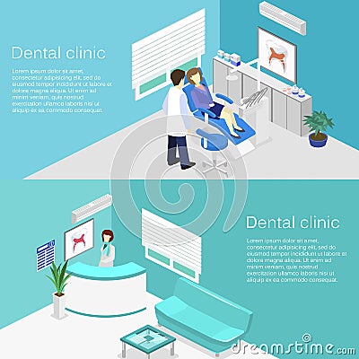 Flat interior of dentist`s office, Oral Radiology Stock Photo