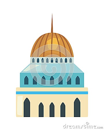 flat islam building Vector Illustration