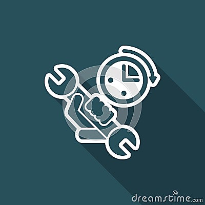 Assistance time icon Vector Illustration