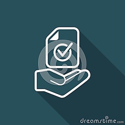 Checked document - Minimal vector icon Vector Illustration