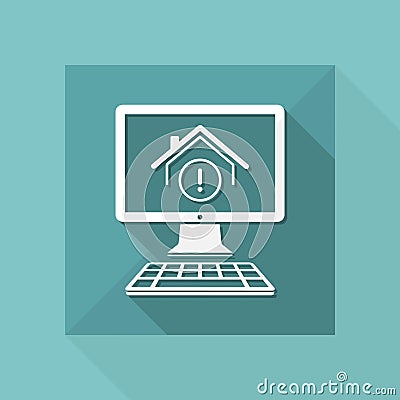 House alert web system - Vector icon of computer application Vector Illustration