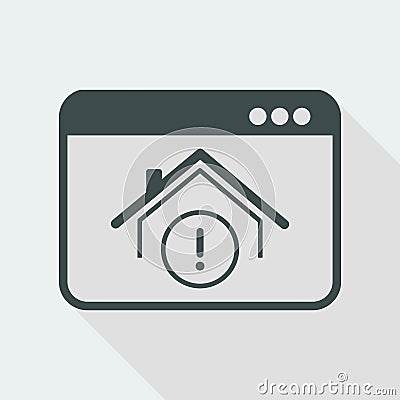 House alert web system - Vector icon of computer application Vector Illustration