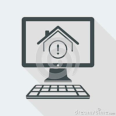 House alert web system - Vector icon of computer application Vector Illustration