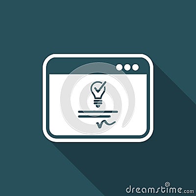Patented idea - Vector icon for computer website or application Vector Illustration