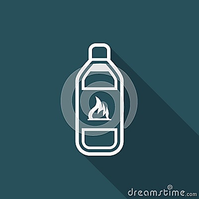Vector illustration of single isolated flammable bottle icon Vector Illustration