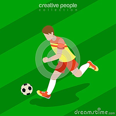 Flat isometric Football Vector Illustration