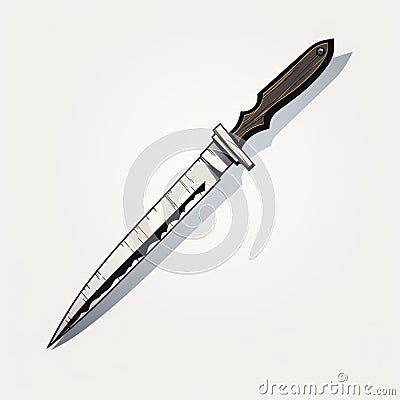 Flat Knife Vector Illustration With Simple Line Art Stock Photo