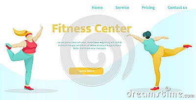 Landing Page for Modern Fitness Center Sport Club Vector Illustration