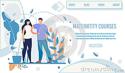 Landing Page Offer Maternity Courses and Training Vector Illustration