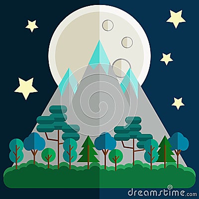 Flat Landscape Vector Illustration