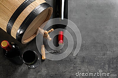 Flat lay composition with delicious wine Stock Photo