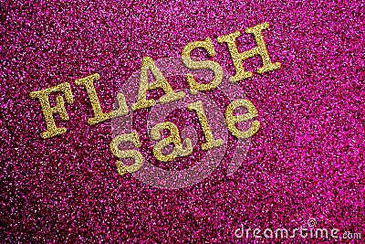 Flash sale alphabet letter on pink glitter background Stock Photo