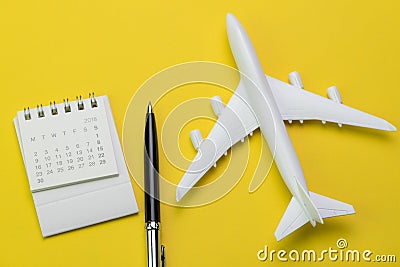 Flat lay of travel and tourism concept, small white clean paper Stock Photo