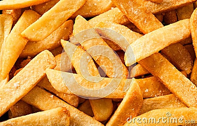 Flat lay view of steak french fried pommes or chips Stock Photo