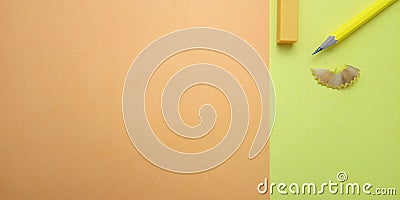 Flat Lay, Yellow and Orange Photo Blank Template for Background Element Design for message, quote, information text placement Stock Photo