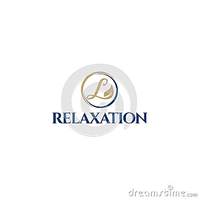 Flat Letter Mark Initial RELAXATION logo design Vector Illustration