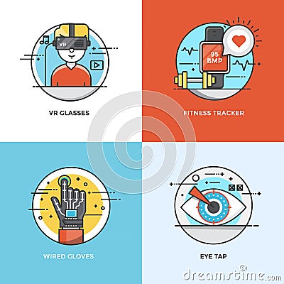 Flat line Concepts design Vector Illustration