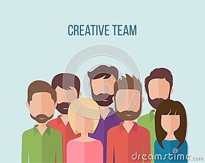 Concept for business people teamwork, human resources Vector Illustration