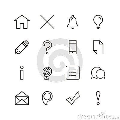 Flat line icon Stock Photo