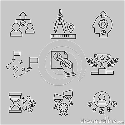 Flat Line Icons for Web Development. Stock Photo