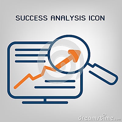 Flat line site analysis icon. SEO (search engine optimization) scan. Chart, financial statistics, market analysis concept. Laconic Vector Illustration