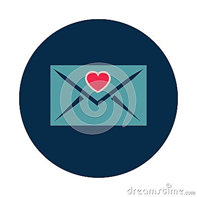 Flat Love letter on white background Vector Illustration