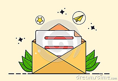 Flat mail sending Vector Illustration