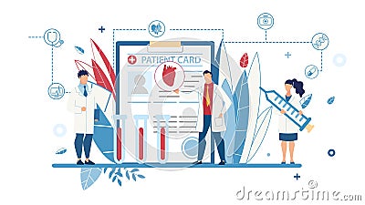 Flat Medical Poster with Male and Female Doctors Vector Illustration