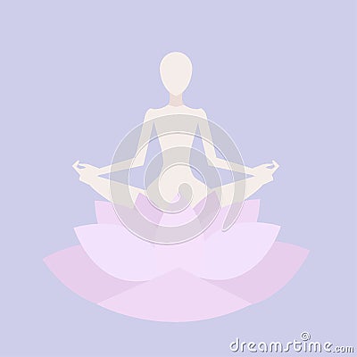 Flat meditating human Vector Illustration
