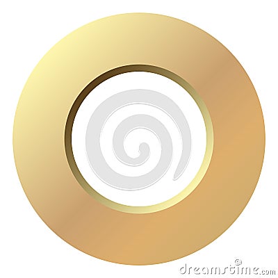 Flat metal washer. Realistic plain disk. Top view Vector Illustration